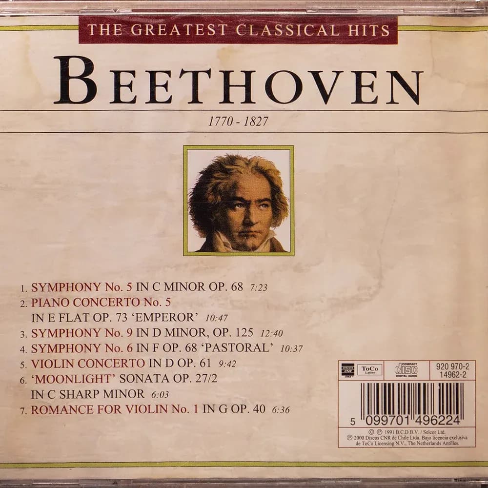 Beethoven – The Greatest Classical Hits (CD usado VG+) - Miniatura 2 en LEMM DJ Store