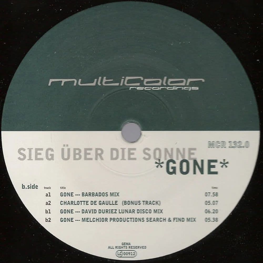 Sieg Über Die Sonne – Gone (Vinilo usado VG+) - Miniatura 1 en LEMM DJ Store