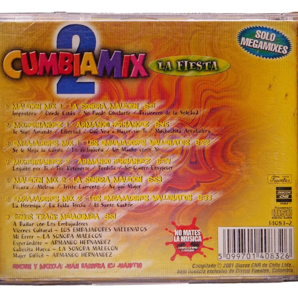 Cumbia Mix 2 – La Fiesta (CD Compilado usado VG+) - Variante - Vista alternativa en LEMM DJ Store