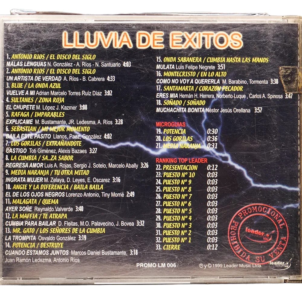 Lluvia de Éxitos – Cumbia (CD Compilado usado VG+) - Variante - Vista alternativa en LEMM DJ Store