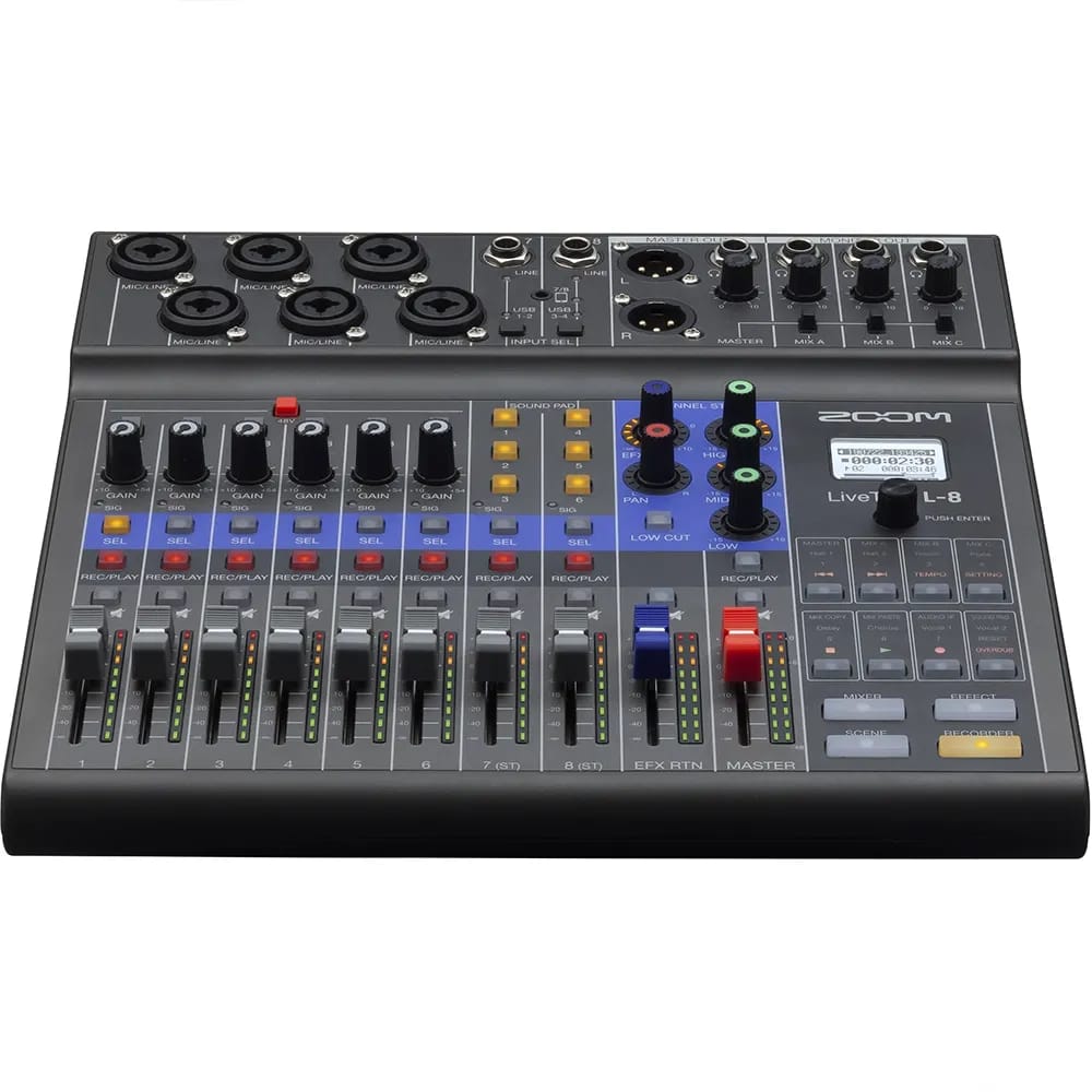 Zoom LiveTrak L-8 – Mesa de Sonido Digital Portátil 8 Canales con Grabación Multipista - Variante - Vista alternativa en LEMM