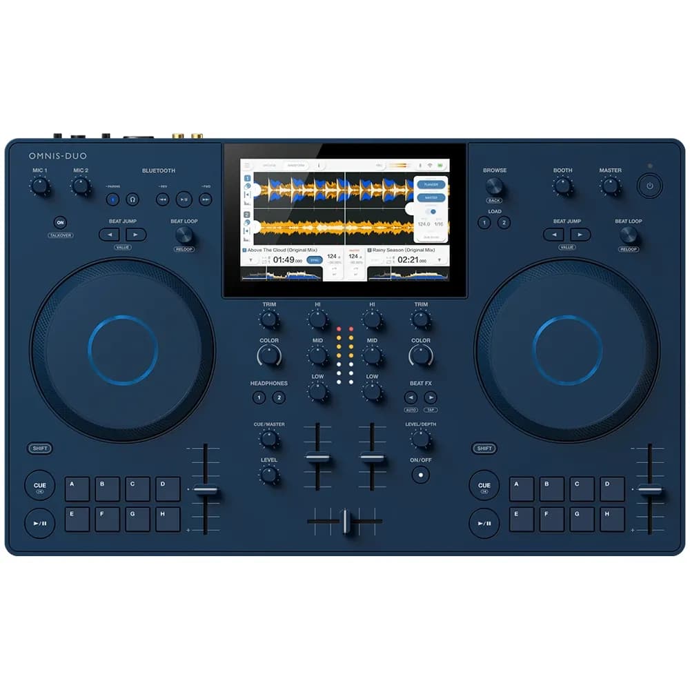 AlphaTheta OMNIS-DUO Indigo — Sistema DJ Todo en Uno Portátil