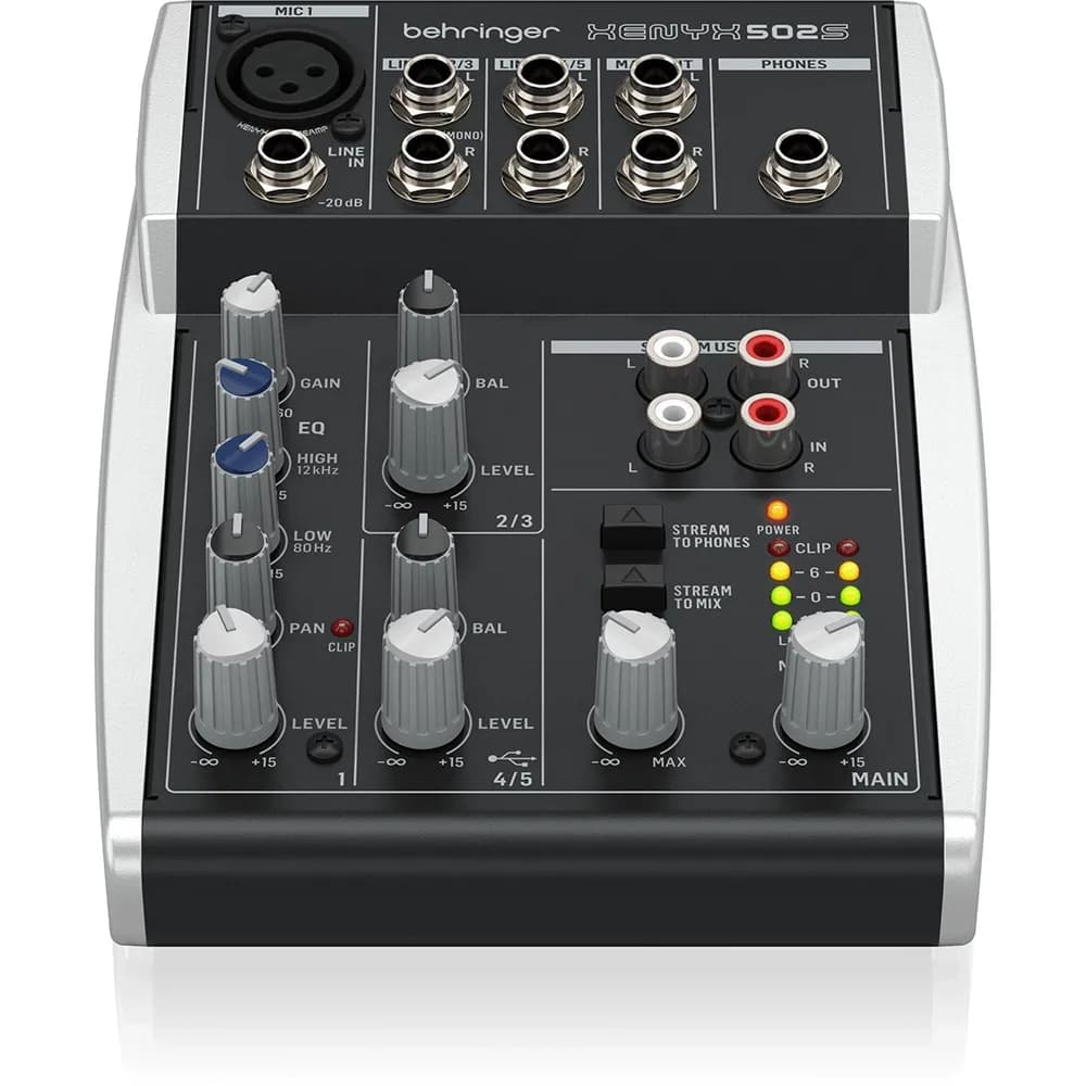 Behringer Xenyx 502S Mixer Análogo 5 Canales con USB Streaming