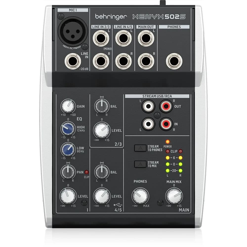 Behringer Xenyx 502S Mixer Análogo 5 Canales con USB Streaming