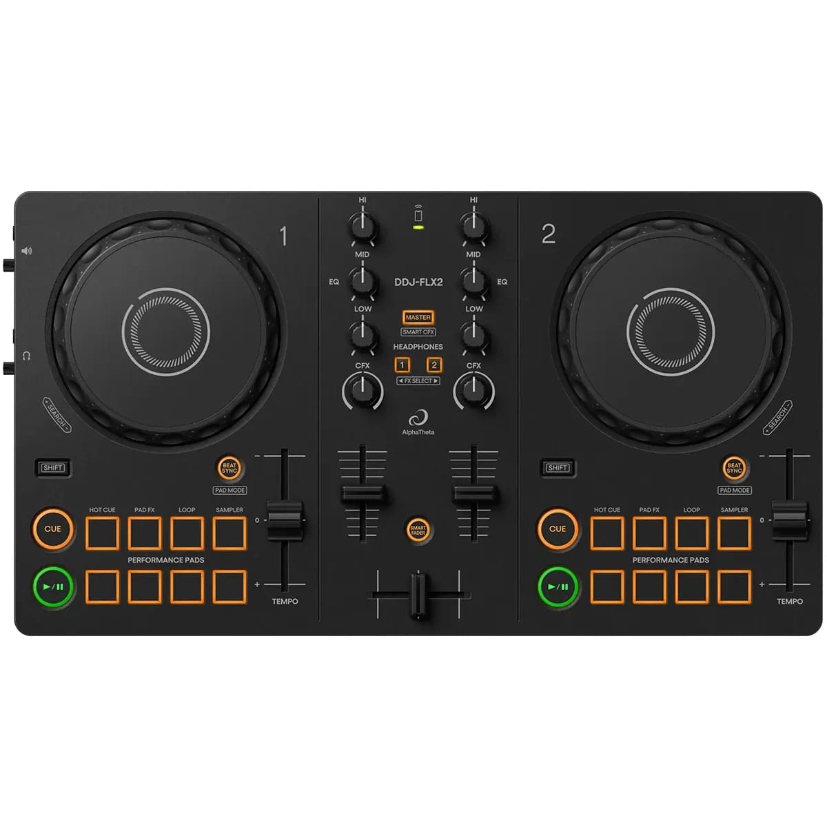 AlphaTheta DDJ-FLX2 – Controlador DJ 2 Canales para rekordbox, Serato y djay - Variante - Vista alternativa en LEMM DJ Store