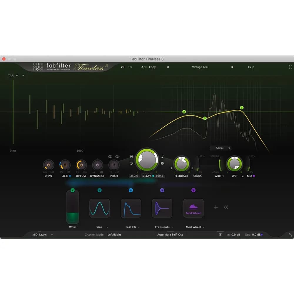 FabFilter Timeless 3 – Plug-in de Delay para Producción Musical (Descarga Digital)