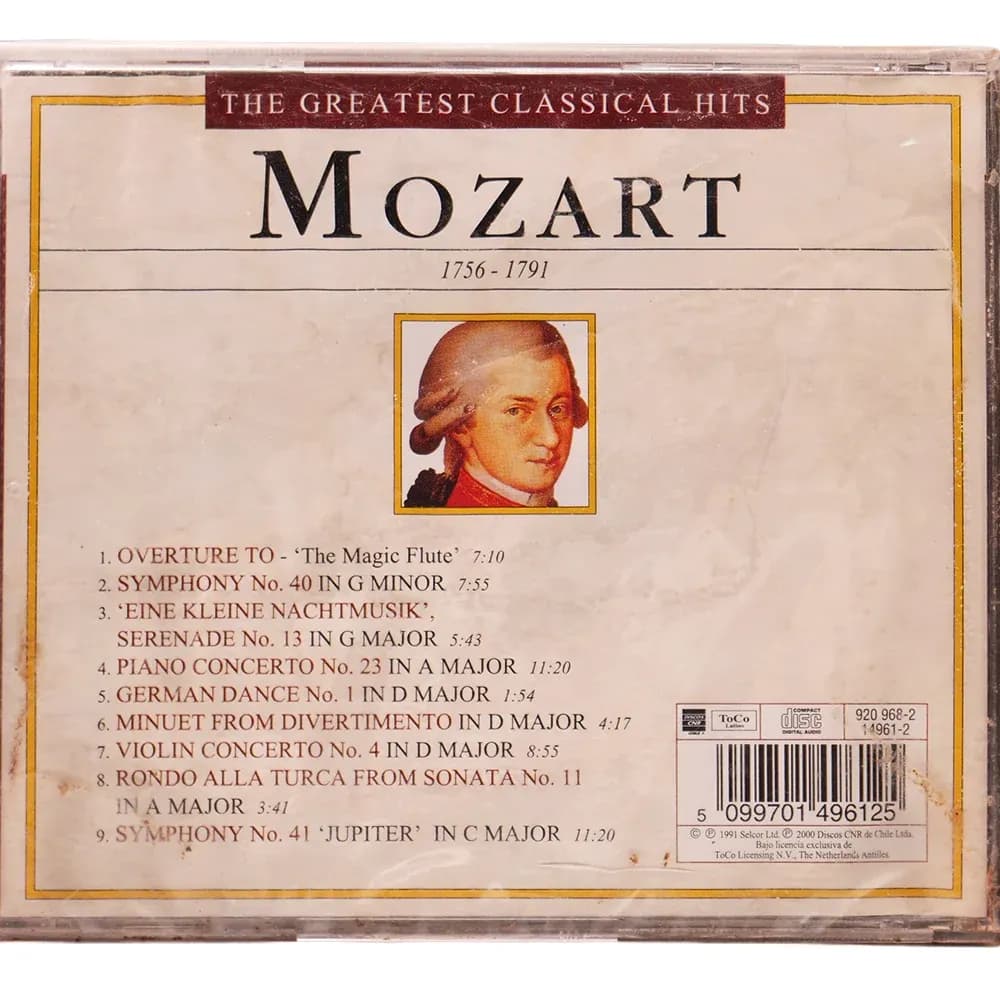 Mozart – The Greatest Classical Hits (CD Álbum nuevo)
