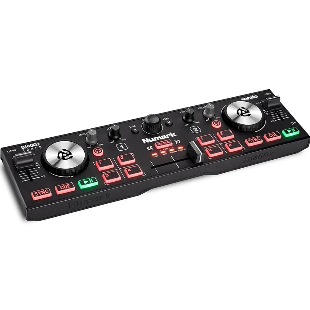 Numark DJ2GO2 Touch – Controlador DJ Portátil con Jog Wheels Táctiles