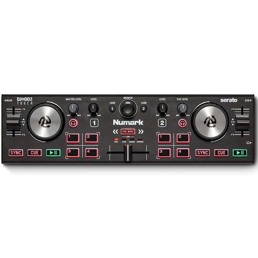Numark DJ2GO2 Touch – Controlador DJ Portátil con Jog Wheels Táctiles