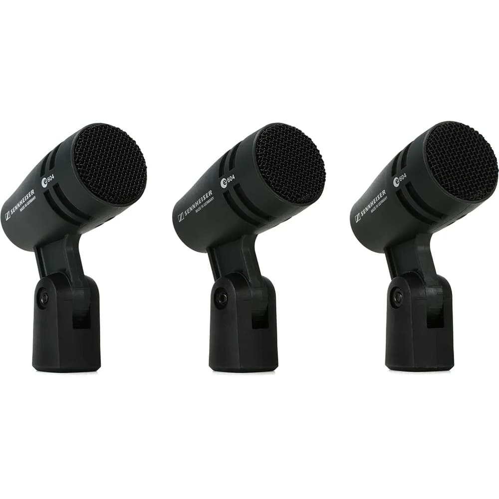 Sennheiser E604 Pack — Kit 3 Micrófonos Dinámicos Cardioide para Tom, Snare y Percusión
