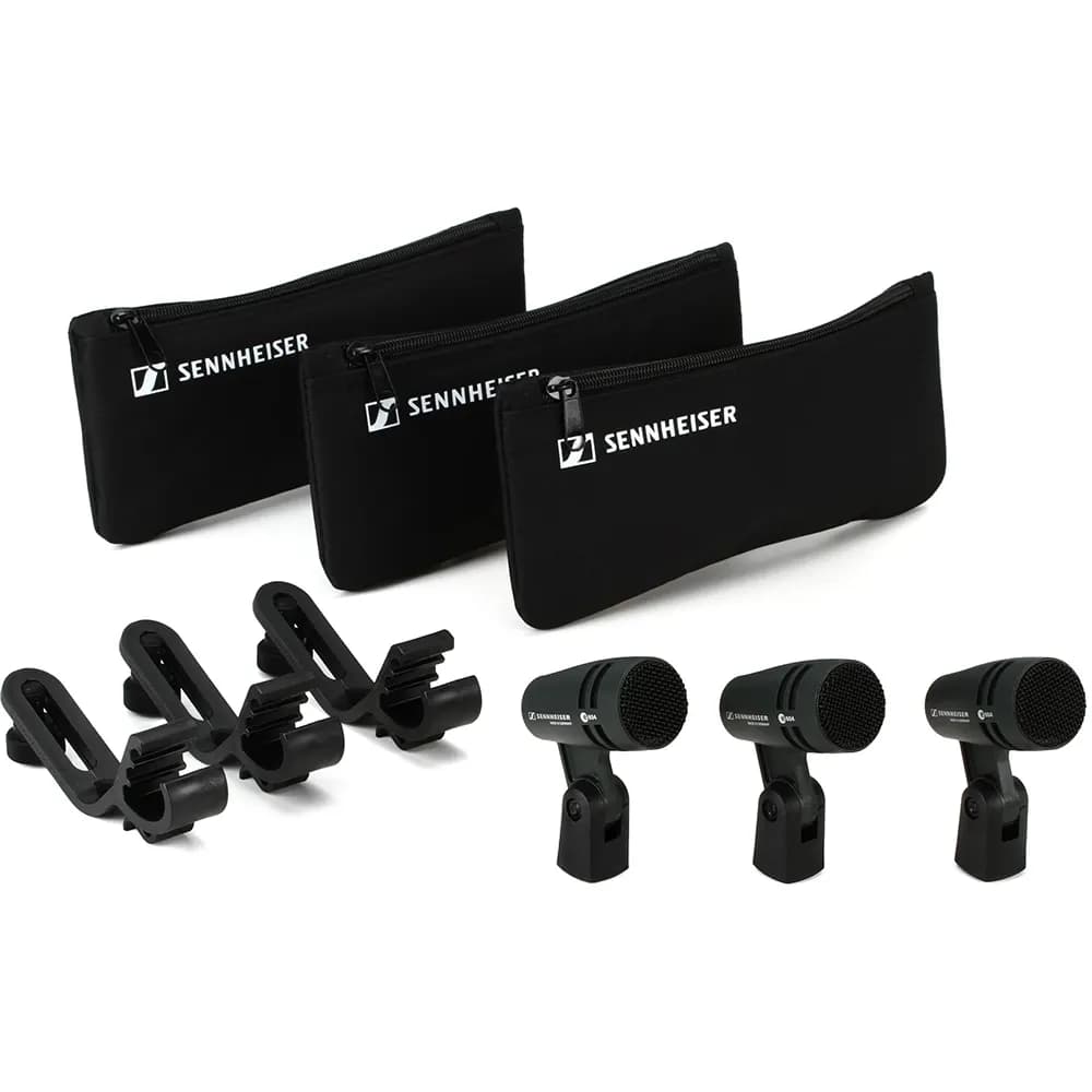Sennheiser E604 Pack — Kit 3 Micrófonos Dinámicos Cardioide para Tom, Snare y Percusión
