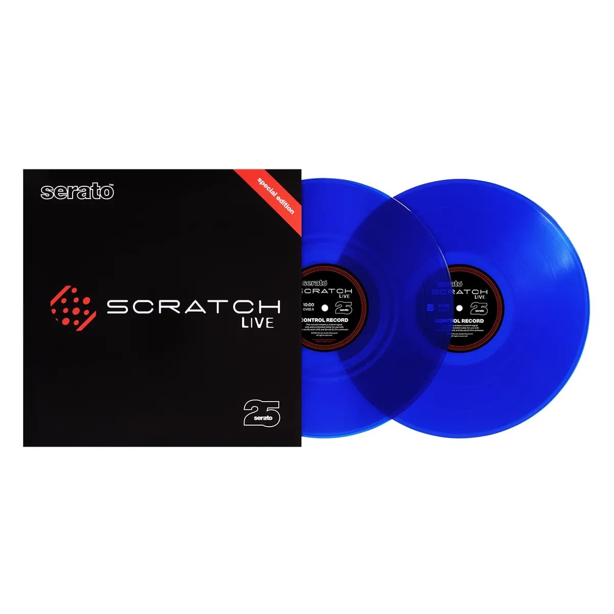 Serato Scratch Live Control Vinyl – Vinilos Timecode Edición 25° Aniversario (Par 12", Azul)
