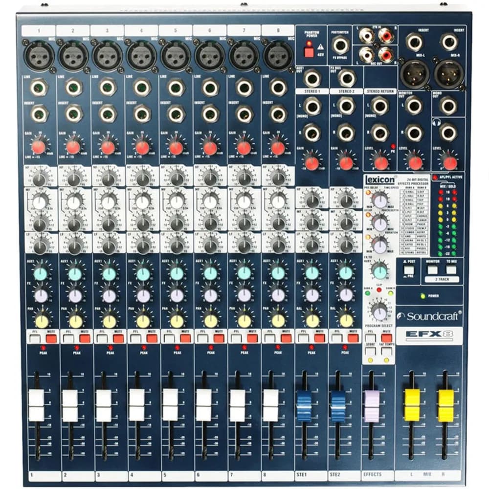 Soundcraft EFX8 — Mixer de 8 Canales con Efectos