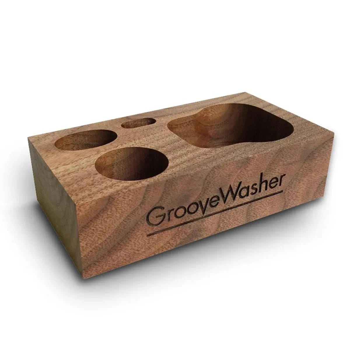 GrooveWasher – Bloque Expositor de Nogal + Líquido Limpiador G2 2oz - Variante - Vista alternativa en LEMM DJ Store
