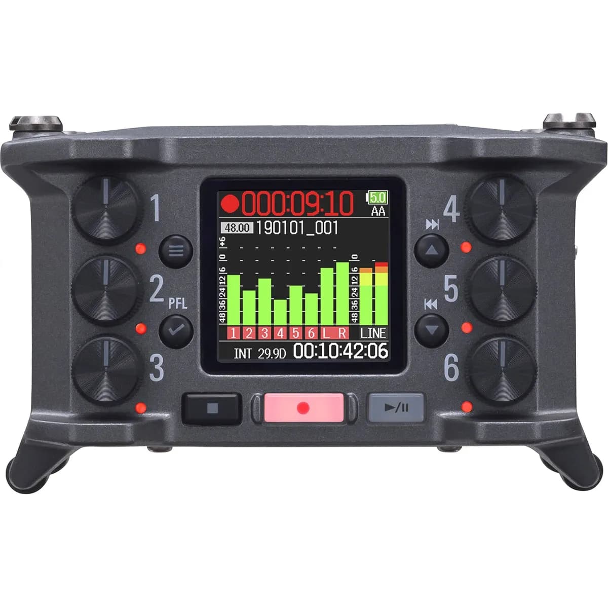 Zoom F6 – Grabadora de Campo Multipistas 6 Entradas / 14 Pistas con 32-bit Float