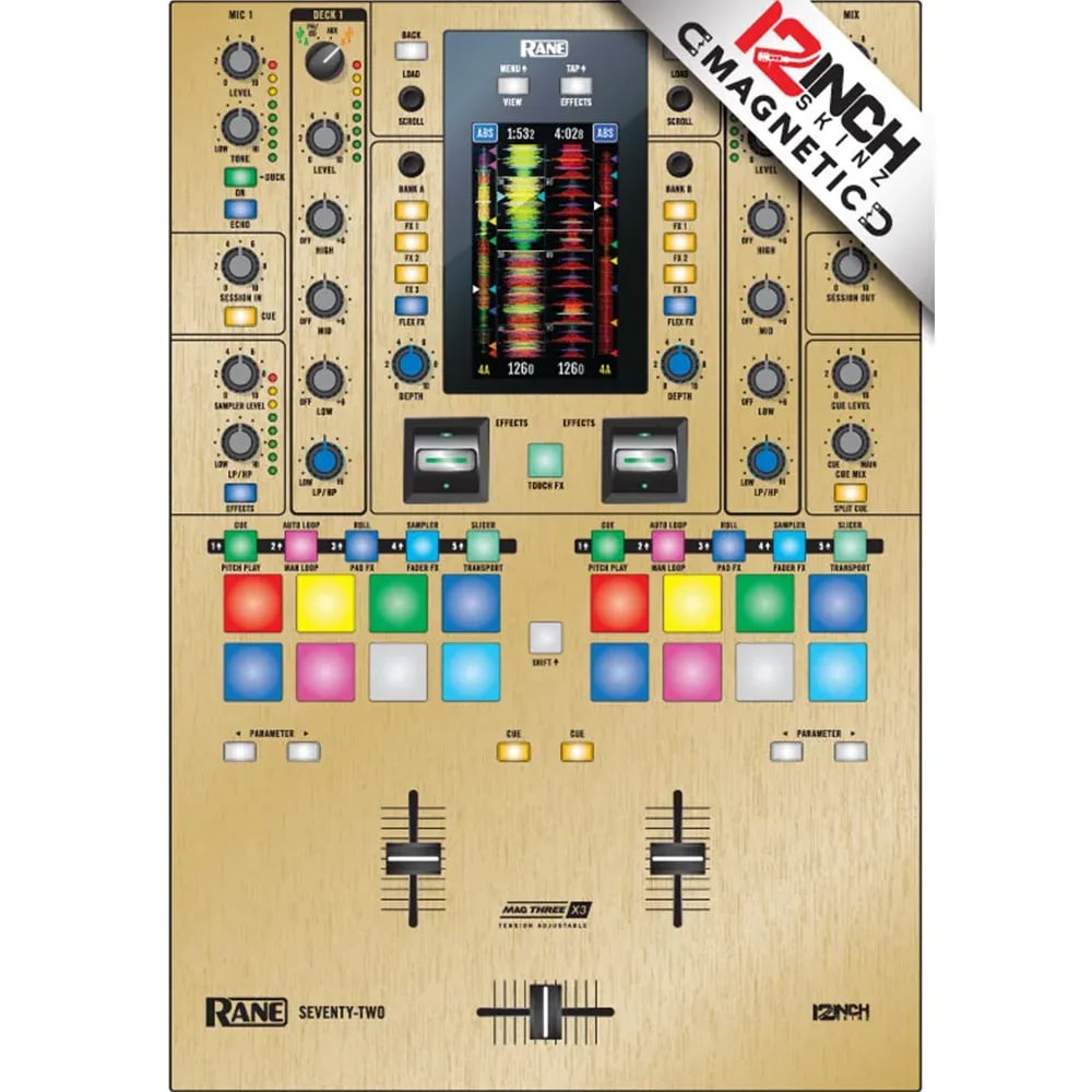Skin Magnético para Rane Seventy-Two 12inch Skinz - Color Gold Opaco (Magnético, fácil de poner) - Variante en LEMM DJ Store