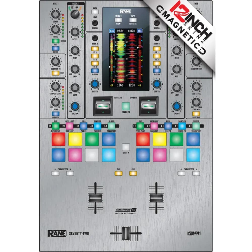 Skin Magnético para Rane Seventy-Two 12inch Skinz - Color Silver Opaco (Magnético, fácil de poner)