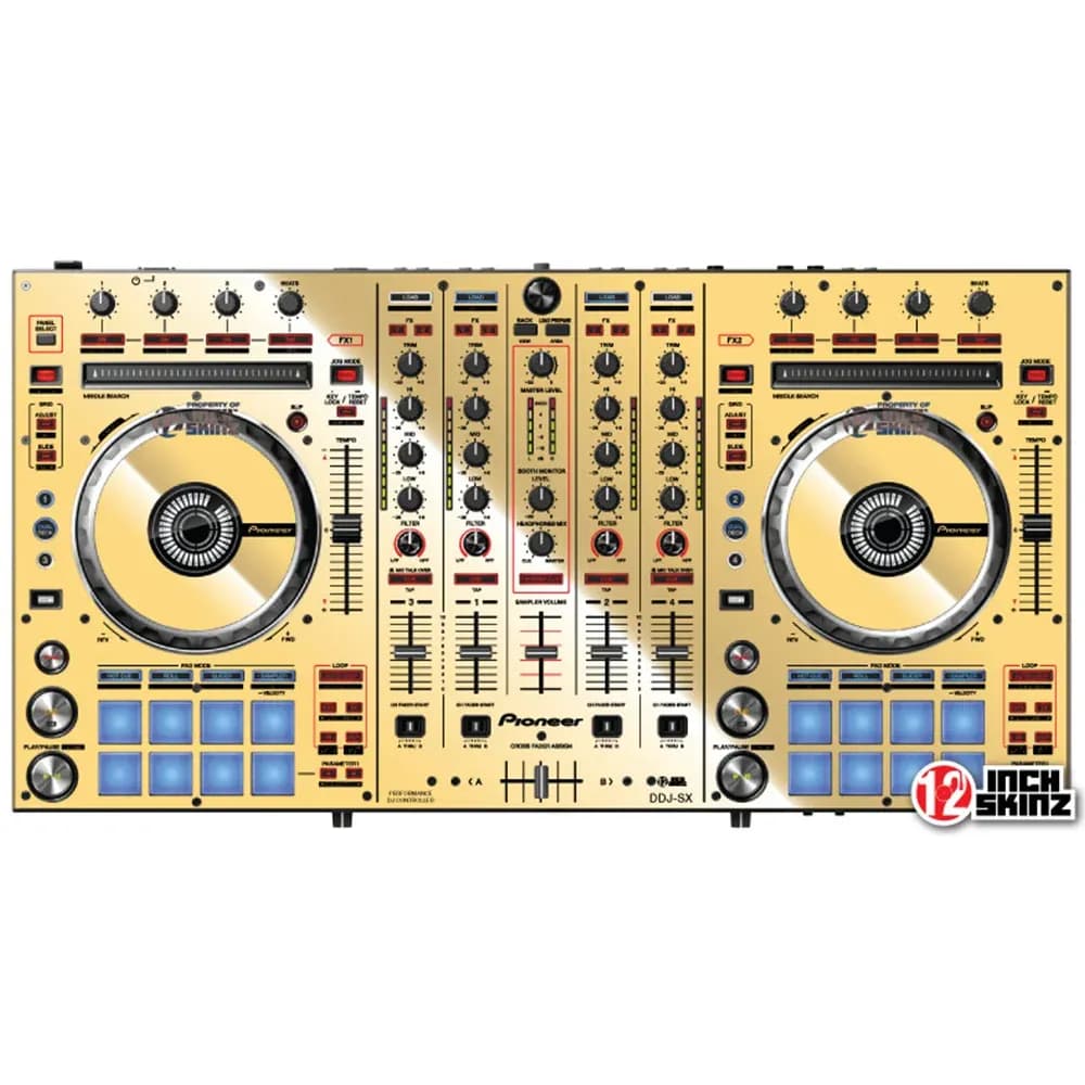 Adhesivo para Pioneer DDJ-SX Skinz - Color Gold Espejado (Adhesivo de gran calidad)