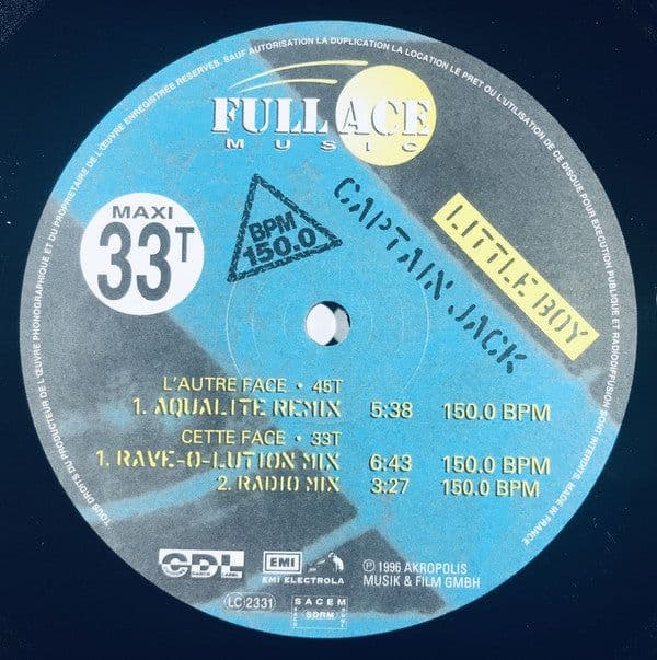 Captain Jack – Little Boy (Remixes) (Vinilo usado VG+)