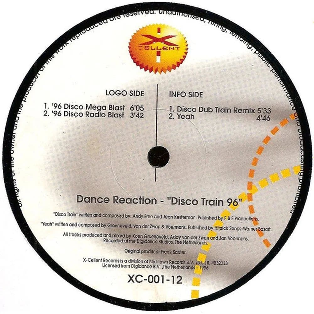 Dance Reaction - Disco Train '96 (12") (Vinilo usado VG+)