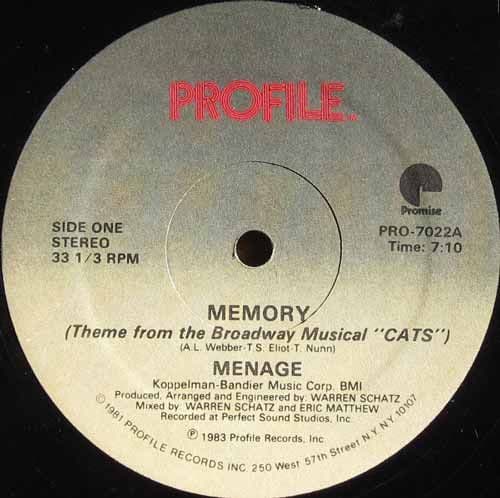 Menage – Memory (Vinilo usado) (VG+) BOX 3