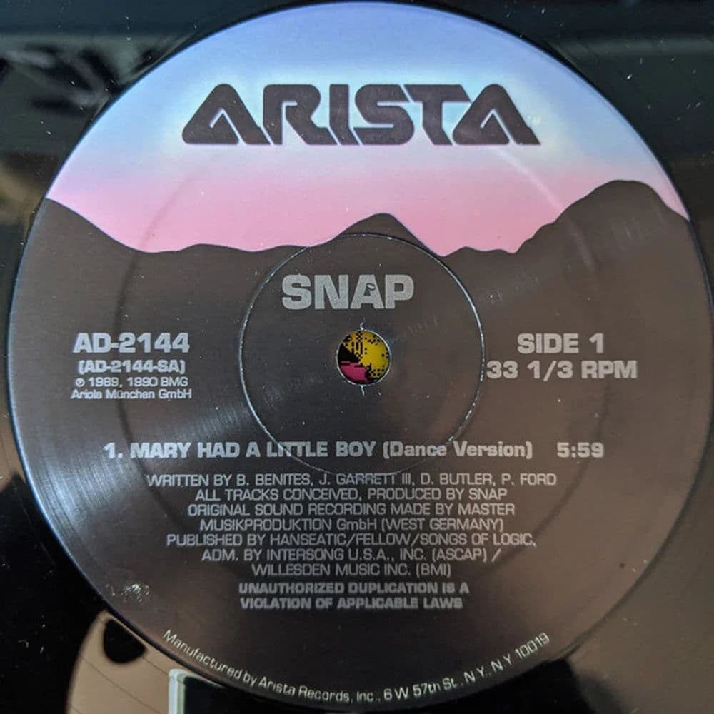 Snap – Mary Had A Little Boy (Vinilo usado VG+)