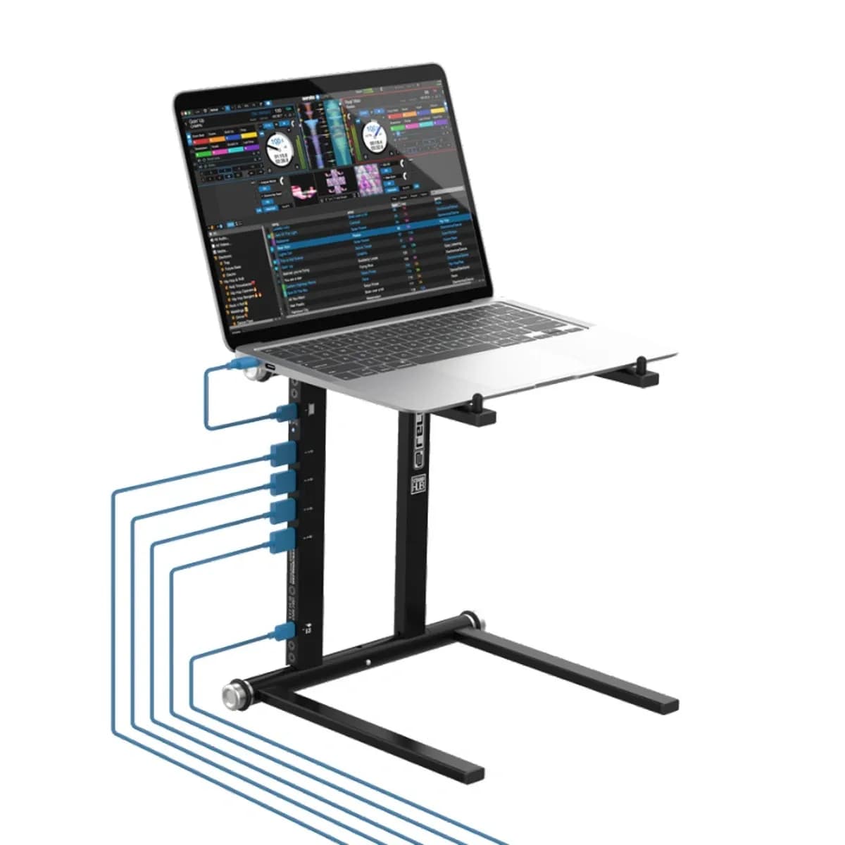 Reloop Stand Hub – Soporte para Laptop con Hub USB-C y Puertos USB 3.0