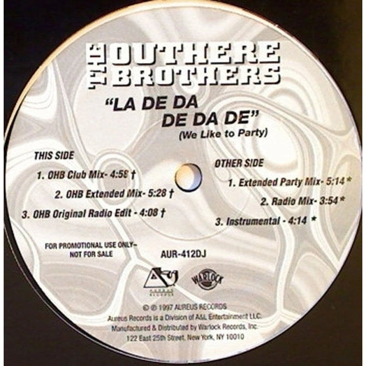 The Outhere Brothers – La De Da De Da De (We Like To Party) (Vinilo usado) (VG+)