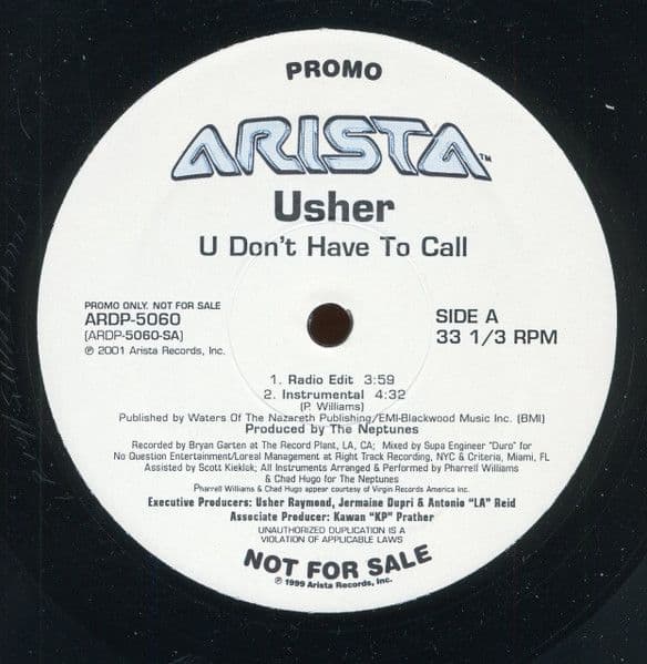 Usher – U Don't Have To Call (Vinilo usado VG+)